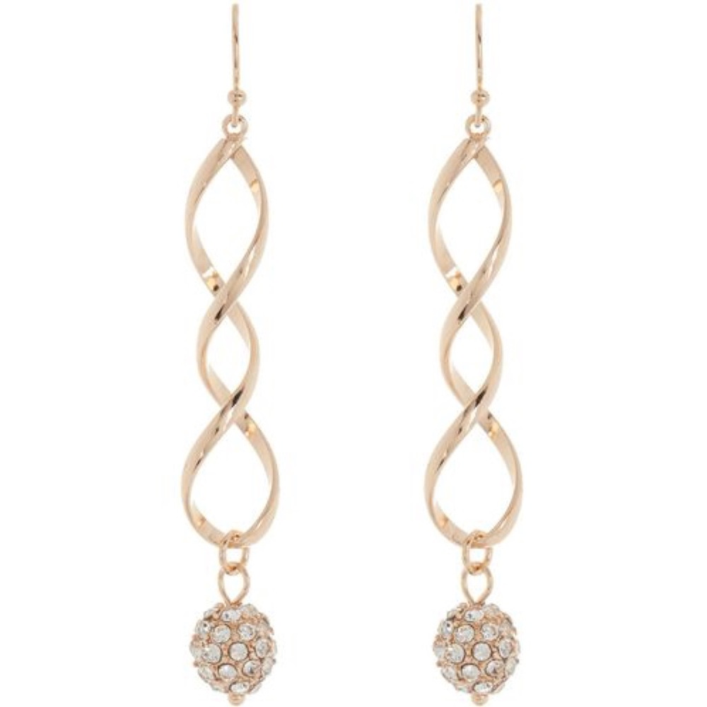 Area Stars Thea Pavé Crystal Ball Spiral Drop Earrings